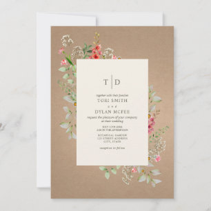 Invitación Boda Botánico Delicate Wildflowers Cardstock 