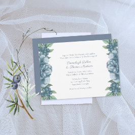 Invitación Boda botánico Dusty Blue Floral