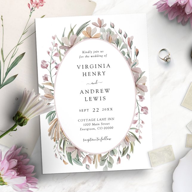 Invitación Boda Botánico Elegante De Floral Rosa (Subido por el creador)