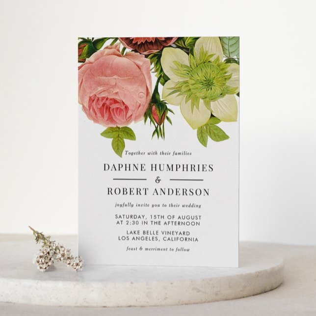 Invitación Boda Botánico Elegante Vintage (A beautiful Botanical Wedding Invitation)