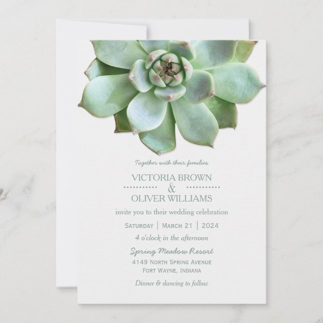 Invitación Boda botánico exitoso de primavera (Anverso)