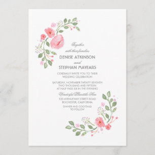 Invitación Boda Botánico Floral de acuarela