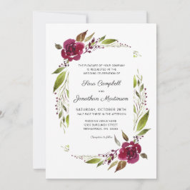 Invitación Boda Botánico Floral de Borgoña