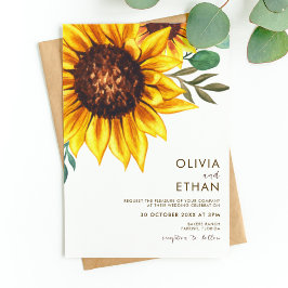 Invitación Boda botánico floral de girasol moderno