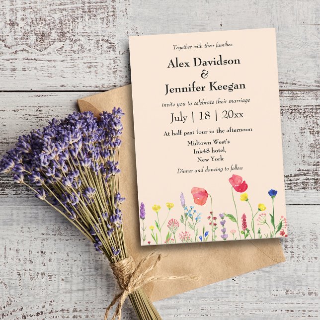 Invitación boda botánico floral floral de acuarela (Subido por el creador)