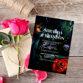 Invitación Boda Botánico Floral Oscuro