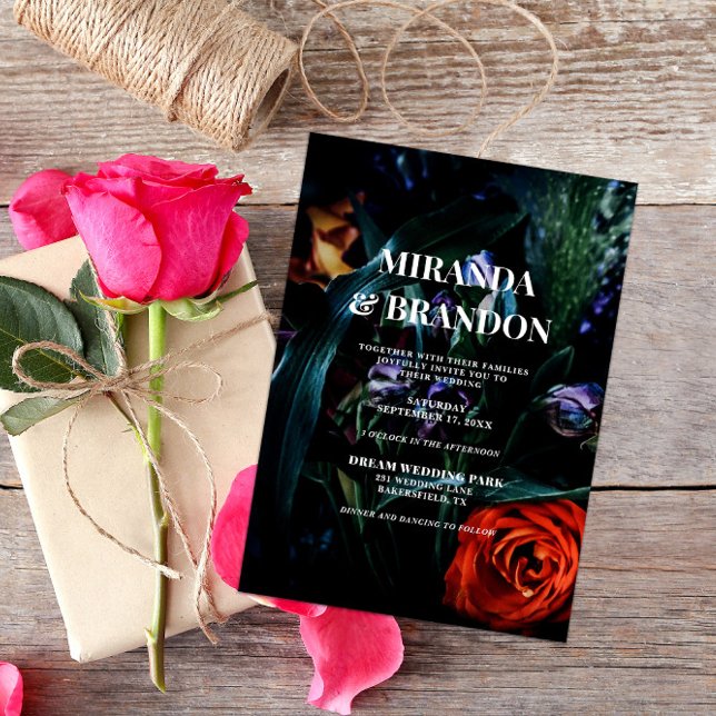 Invitación Boda Botánico Floral Oscuro (Subido por el creador)