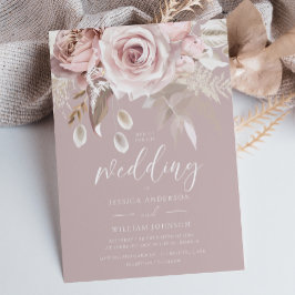 Invitación Boda Botánico Floral Rubor de lujo