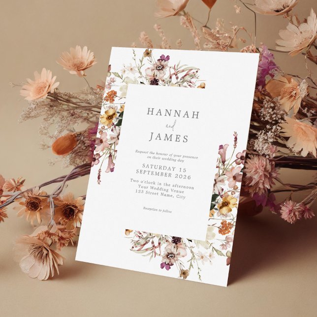 Invitación Boda Botánico Floral Simple (Subido por el creador)