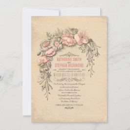 Invitación Boda Botánico Floral Vintage