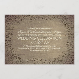 Invitación boda botánico floral vintage rústico