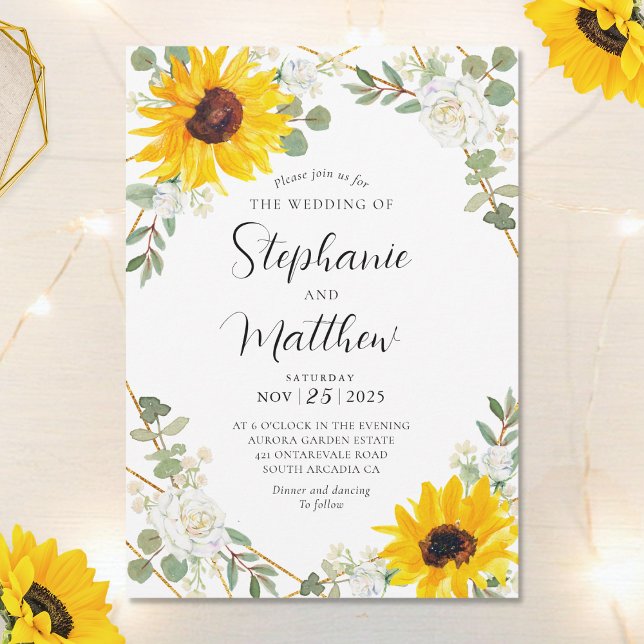Invitación Boda Botánico Geométrico de Rosas Blancas de giras (Subido por el creador)