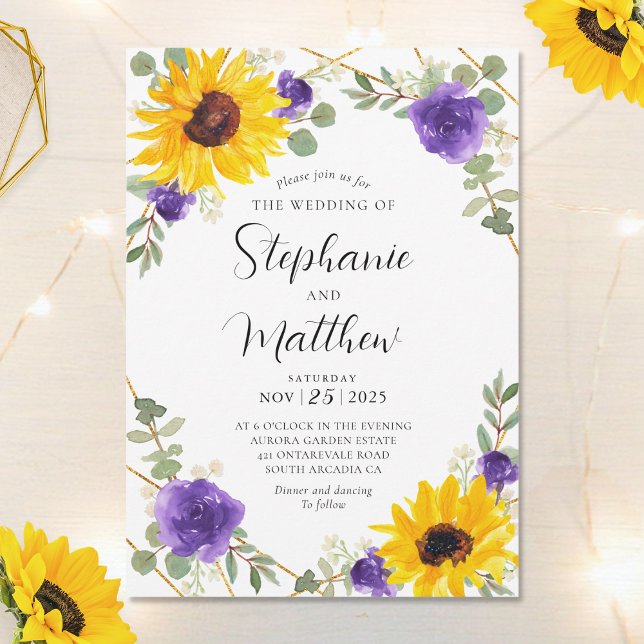 Invitación Boda Botánico Geométrico Rosa Púrpura (Subido por el creador)