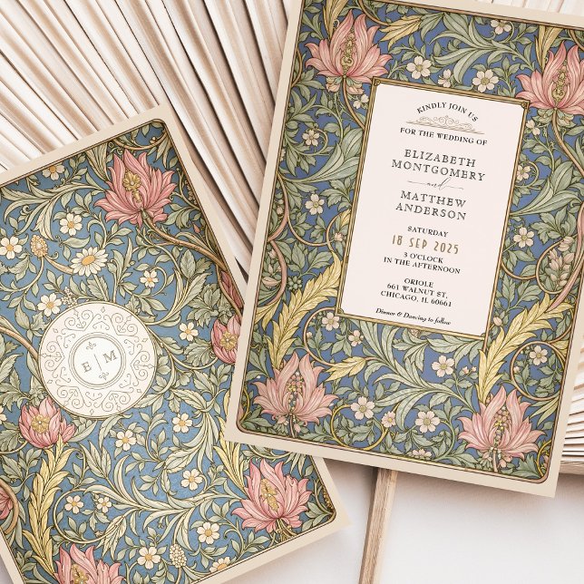 Invitación Boda Botánico Inspirado en William Morris (Subido por el creador)