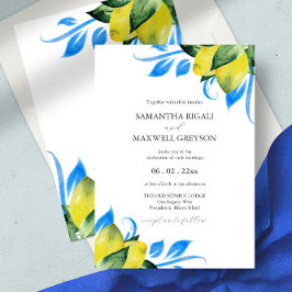 Invitación Boda botánico italiano Lemons Watercolor