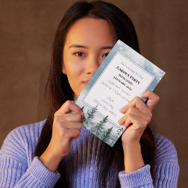 Invitación Boda Botánico Lantern de Pine Trees Rústico Invier