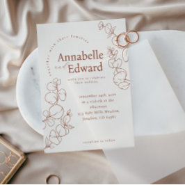 Invitación Boda Botánico Minimalista de Terracotta