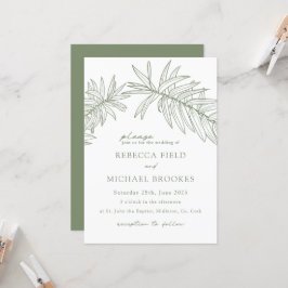 Invitación Boda Botánico Minimalista Sage Green