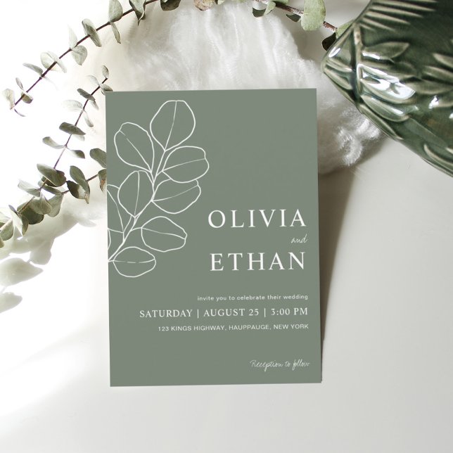 Invitación Boda Botánico Minimalista Sage Green (Subido por el creador)