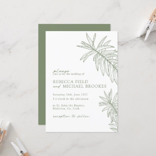 Invitación Boda Botánico Minimalista Sage Green