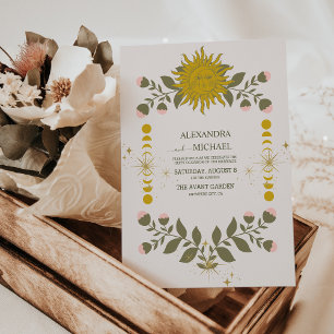 Invitación Boda botánico místico vintage