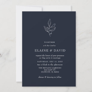 Invitación Boda Botánico Moderno Sencillo de Armada