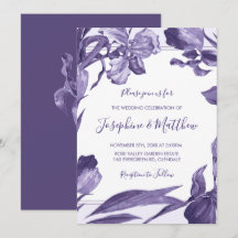 Boda Botánico Morple Iris Watercolor Floral