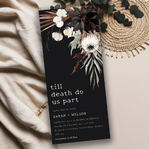 Invitación Boda botánico negro de roya gótica rústica boho