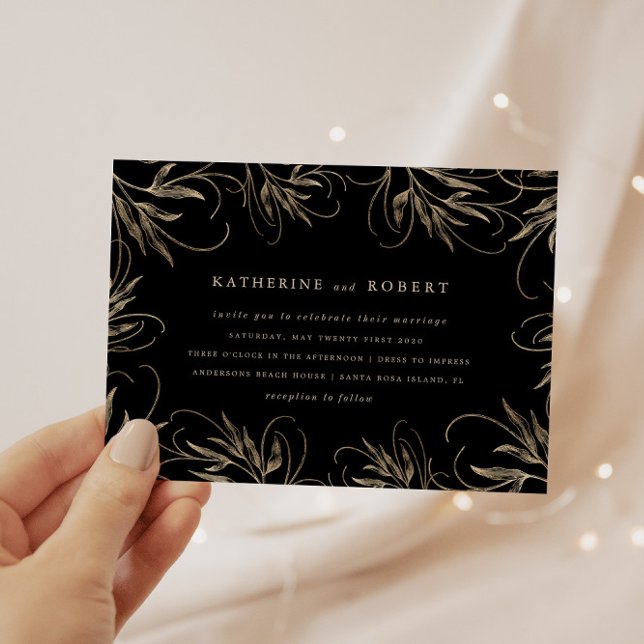 Invitación Boda Botánico Oro Moderno (Subido por el creador)