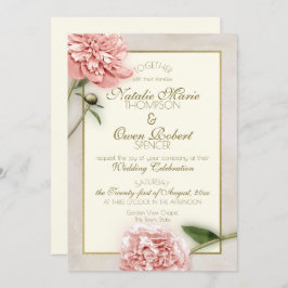 Invitación Boda Botánico Peony Rosa