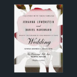 Invitación Boda Botánico Rosa Rojo Moderno<br><div class="desc">Boda Botánico Rosa Rojo Moderno</div>