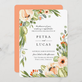 Invitación Boda Botánico Rustic Peach