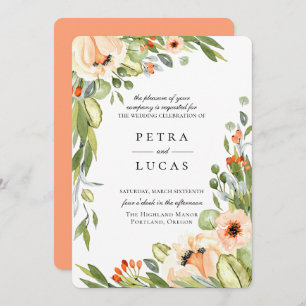 Invitación Boda Botánico Rustic Peach