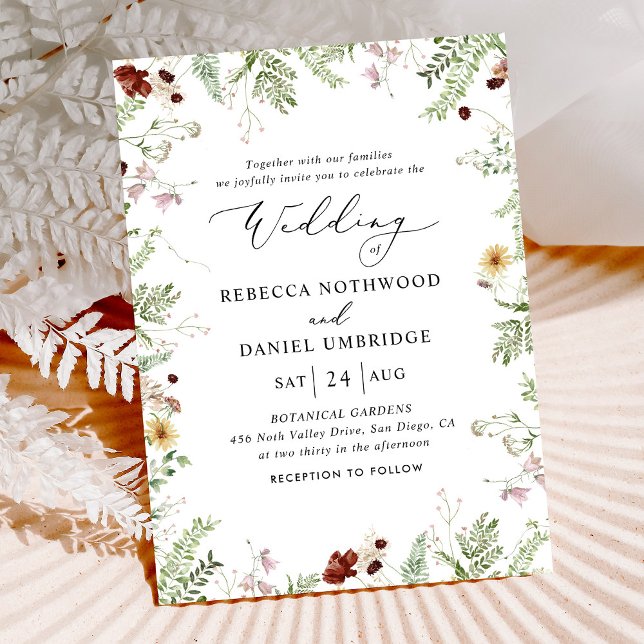 Invitación Boda Botánico Simple Boho (Subido por el creador)