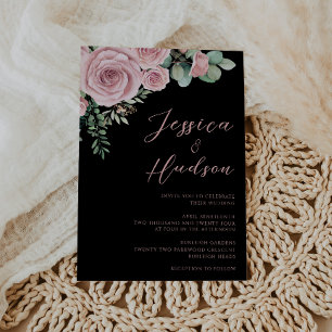 Invitación Boda Botánico Simple Rubor Elegance