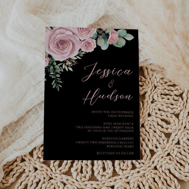 Invitación Boda Botánico Simple Rubor Elegance (Subido por el creador)