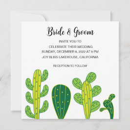 Invitación Boda Botánico Suculento de Cactus