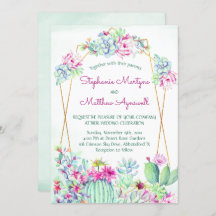 Boda Botánico Suculento Geométrico Cactus