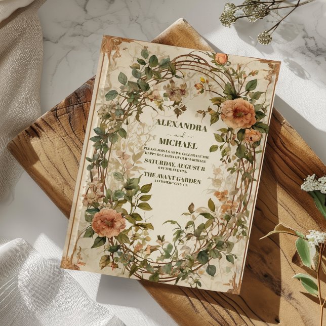 Invitación Boda botánico Terracotta Flora (Subido por el creador)