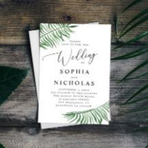 Boda botánico tropical acuarela. Hojas de palma