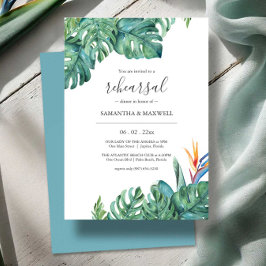 Invitación Boda botánico tropical Ensayo Cena