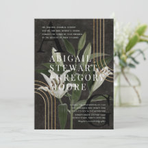 Boda Botánico Verde Moody Negro Oscuro