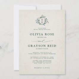 Invitación Boda botánico vintage de Emerald Greenery
