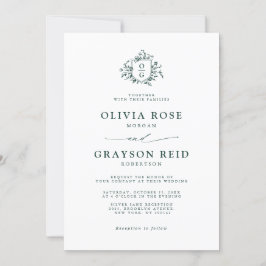 Invitación Boda botánico vintage de Emerald Greenery