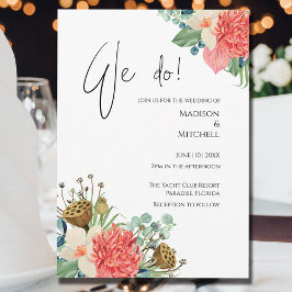 Invitación Boda Bouquet de color rosa de flores silvestres