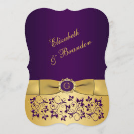 Invitación Boda | BOW IMPRESO | Morado y oro | Floral