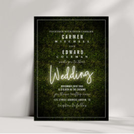 Invitación Boda Boxwood de Rótulo de neón blanco