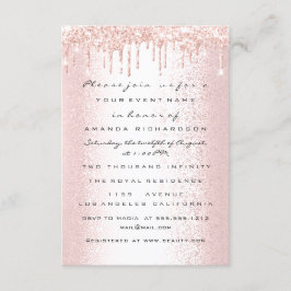 Invitación Boda Bridal Drips de purpurina de rosa Dulces 16