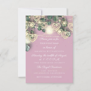 Invitación Boda BRIDAL Ducha Rústico Dulce Rosado 16