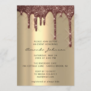 Invitación Boda Bridal Shower Birthday Gold Gglittee Drips